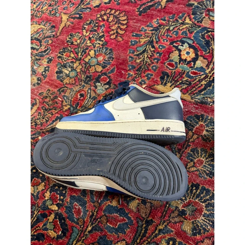 Nike Air Force 1 Low White Royal Blue Leather Sneakers Size 8 FQ8825-100